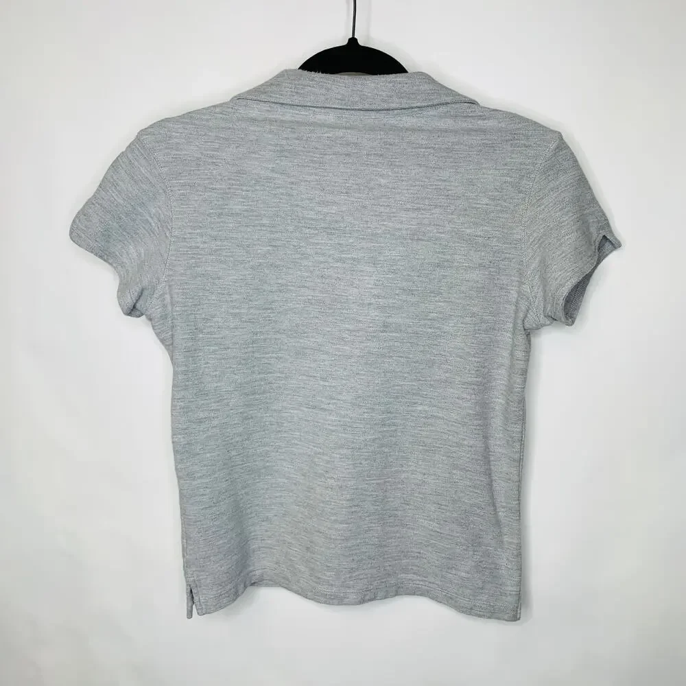 Nike Light Gray Cropped Polo Shirt Sz Medium